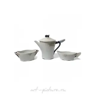Фарфоровый кофейный сервиз, 3 предмета. Royal Copenhagen