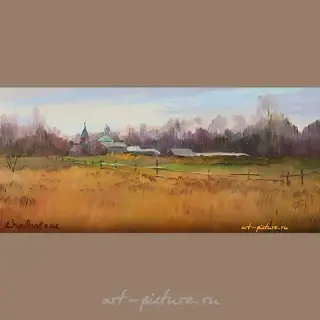 Осень. Этюд. ДВП, масло. 12 х 18 см.