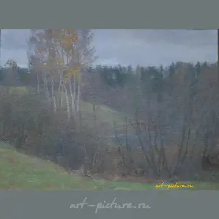 Пейзаж с березами. Картон, масло. 33 х 43 см