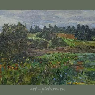 Конец лета. Картон, масло. 23 х 29 см