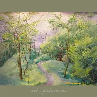 В южном парке Бумага, акварель 