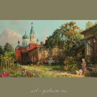В наш городок приходит осень... масло, холст