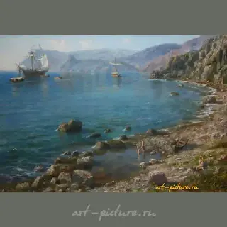 На берегу. масло, холст