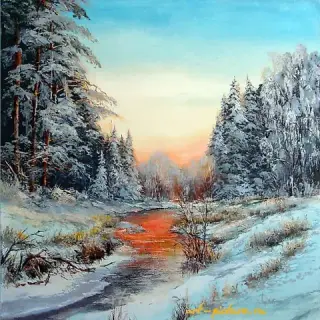 "Golden Stream oil, canvas"