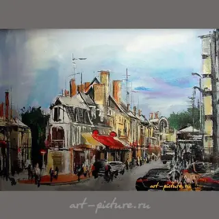 Город Вьерзон (Франция) акрил,холст