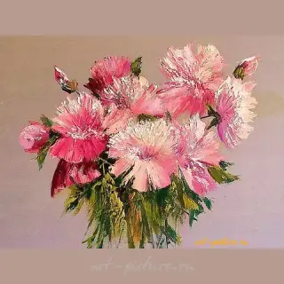 "Bouquet of peonies acrylic, canvas"