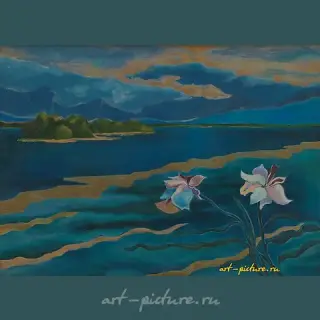 Двое ночью Масло, холст