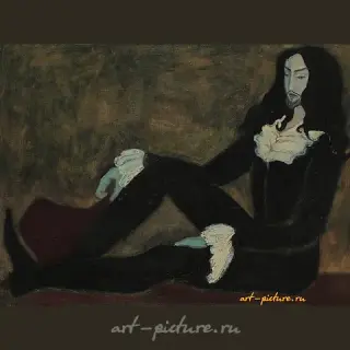 The translation of "Черный герцог Масло, холст" into English is "Black Duke Oil, canvas."