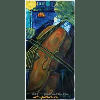 Violoncellist Холст, масло