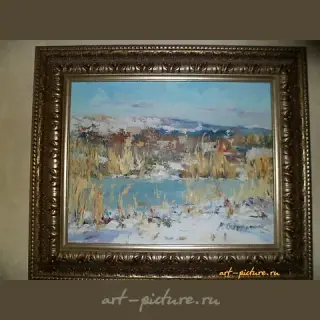 Зимний пейзаж масло, холст
