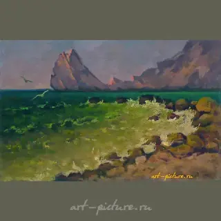 "Скала в море" масло, холст