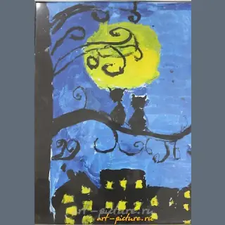 在一起  gouache，纸