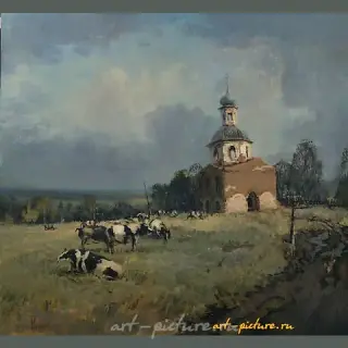 "Slavuy Pogost. Before the Rain" Canvas/Oil