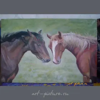"A couple of oil, canvas."