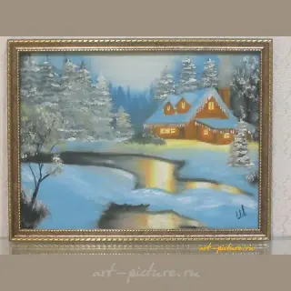 Домик в лесу холст, масло