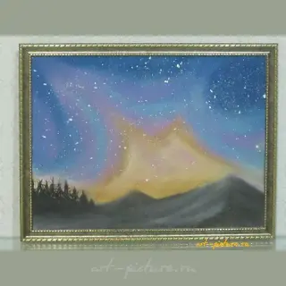 Звездное небо бумага. пастель