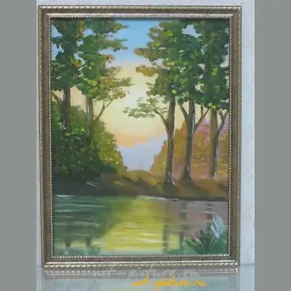 Сосны на закате холст, масло
