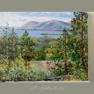 Волжский пейзаж "Царевщина" Холст,масло