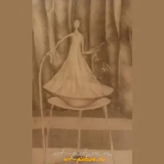 静物画与幽灵 纸，铅笔