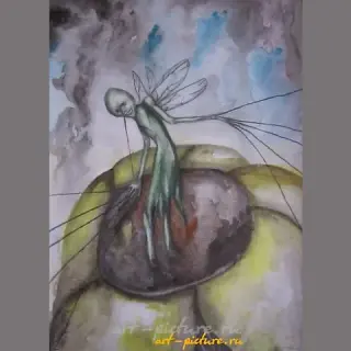 Цветок акварель,карандаш,акварельная бумага 