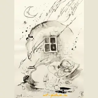 The translation of the text "Медведица бумага, тушь" into English is "Bear paper, ink."