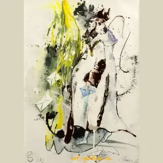 Немая (Silence) бумага, тушь, акрил (paper, ink, acrylic paints) 