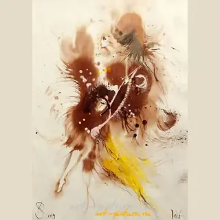 Ольга (Olga) 纸, 墨水, 丙烯画颜料