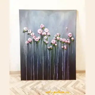 Creamy Flowers акрил, холст 
