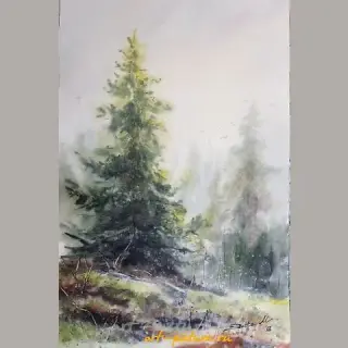 Утро Акварель