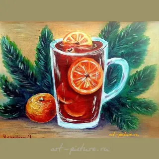 Согревающий глинтвейн масло, холст