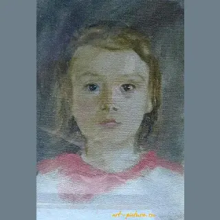 Портрет ребенка. Холст, масло. 28 х 21 см.