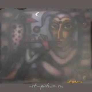 ORIGINAL JESTER PARROT ACRYLIC ABSTRACT SURREALIST PAINTING