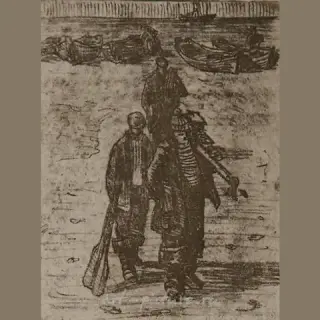 Рыбаки. Рыбацкие будни (из серии). Офорт, акватинта. 14 × 11 см.
