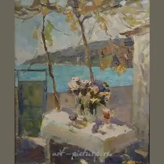 Весенние цветы. холст. масло. 55 х 45