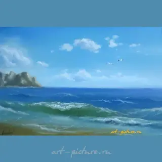 Берег моря масло, холст