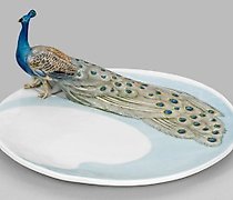 купить Блюдо в стиле Ар-Нуво с фигуркой павлина