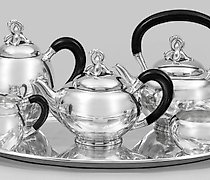 купить Обширный серебряный набор кофе и чая в стиле арт-деко