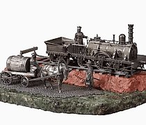 Статуэтка 这件珠宝雕塑作品是献给沙皇村铁路的，采用18...