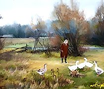 Статуэтка Autumn. Canvas, oil. 30 …