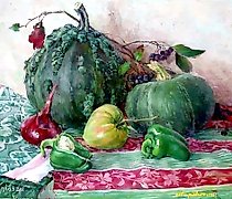 Статуэтка 绿色静物画