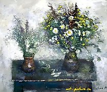 Статуэтка Цветы. Холст, масло. 70 …