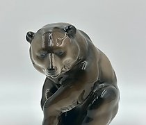 Статуэтка 瓷 figurine（小雕像）“熊”。手工底...