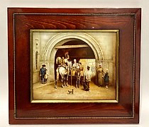 Статуэтка "1814年巴黎的莱布卫戍骑兵团瓷板"