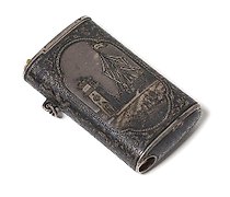 Статуэтка 银制火柴盒，黑色镶边，19世纪