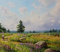 Статуэтка 在倾斜的草地上..