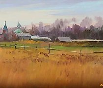 Статуэтка 秋天。素描。中密度纤维板，油画。12 x 1...