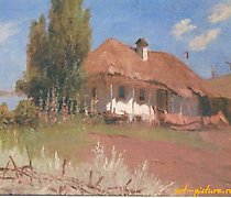 购买 乌克兰小屋。胶合板上的画布。35.5 x 53.5 厘米。