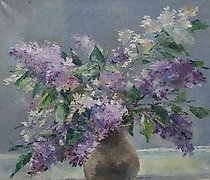 Статуэтка 丁香。画布，油画。50 x 45 厘米