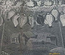 购买 比目鱼。版画。36 x 45 厘米。
