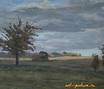 buy Oaks. Cardboard, oil. 35 x 50 cm